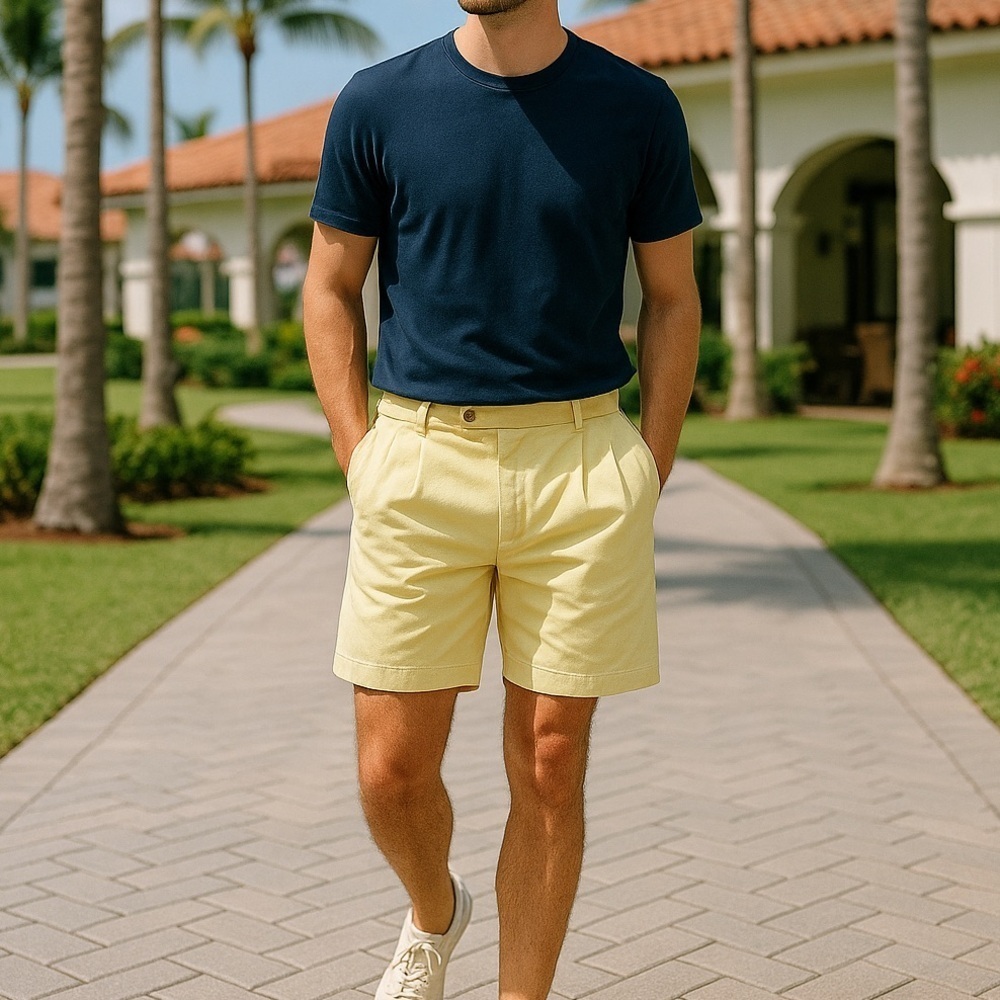 Polo Ralph Lauren Men’s butter yellow chino Shorts old money Summer